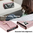 thumbnail image 6 of SaniMore for iPhone 14 Pro Max Wallet Case, PU Leather Wrist Shoulder Strap Flip Stand Card Slots RFID Blocking Zipper Purse Shockproof Anti-fall TPU Inner Shell Flip Folio Protective Cover, Rosegold, 6 of 6