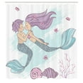 thumbnail image 3 of Ambesonne Mermaid Shower Curtain, Underwater Couple, 69"Wx84"L, Lilac Pale Blue, 3 of 5