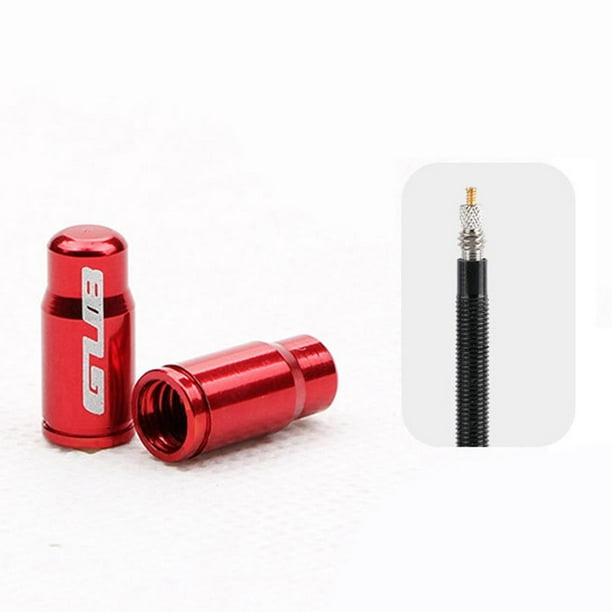 2 piezas válvula Presta , tapas de vástago de válvula de neumático de aleación de aluminio AV FV valvula tapas de polvo de Neumáticos - FV rojo DYNWAVEMX Tapas de válvulas de bicicleta