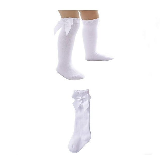 Zando Newborn Socks Girl Bow Knee High Socks Baby Infant Long Stockings