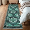 thumbnail image 2 of Hasoo 2' x 6' Runner Rugs Washable Soft Vintage Distressed Carpet Indoor Runners Rugs for Floor Hallway Bedside Entry Rug Turquoise, 2 of 7