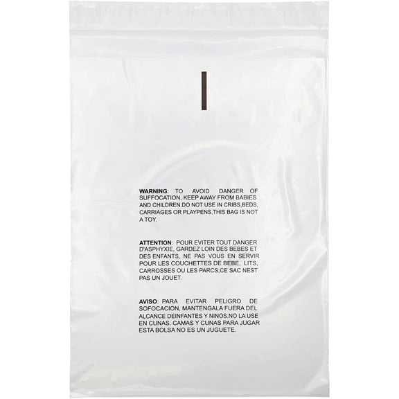 SSBM Resealable Clear Suffocation Warning Bags 6" x 9" 1.5 Mil Print-On Bags Organize and Shipping Items 10000 Pack