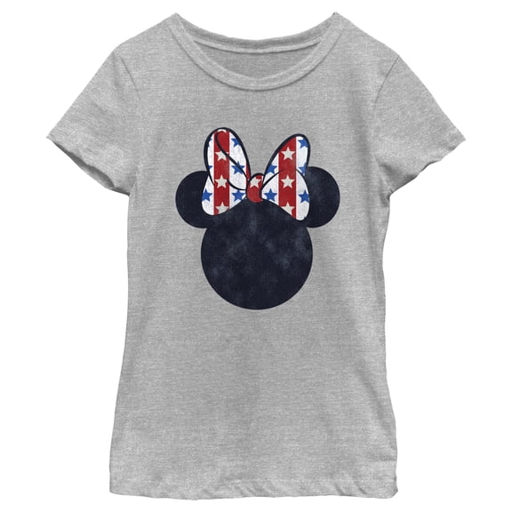 Girl's Minnie Mouse Americana Bow Logo  Graphic T-Shirt