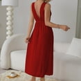 thumbnail image 4 of eczipvz Women Nightgown Sexy Sleepwear Lace V-neck Lounge Dress(Wine,M), 4 of 4