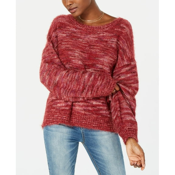 American Rag Womens Space Dye Balloon-Sleeve Sweater, Color Zinfandel
