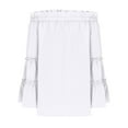 thumbnail image 4 of Sexlip Womens Off The Shoulder Long Bell Sleeve Tops Flared Casual Loose Blouse White M, 4 of 6