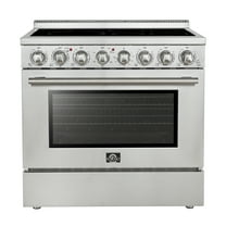 Forno Paolo 36 Inch Freestanding Electric Range, Stainless Steel, 5.44 cu.ft, True Convection Oven, Energy Efficient