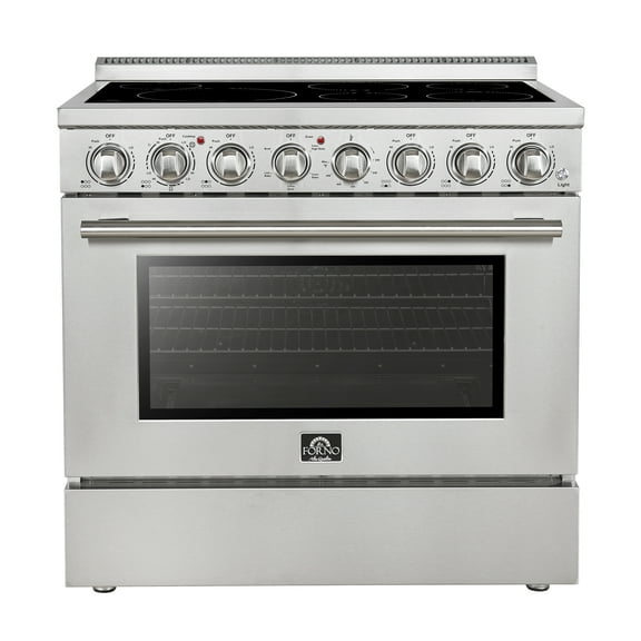 Forno Paolo 36 Inch Freestanding Electric Range, Stainless Steel, 5.44 cu.ft, True Convection Oven, Energy Efficient