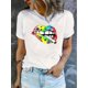 thumbnail image 1 of Camisetas Coloridas con gráficos para Mujer, Manga Corta, Cuello Redondo, Camisetas de Verano Lindas, Blusas Ligeras InformalesWomen's Fashion Geometric Maple Leaf Lips Print T-Shirt, Casual Round N, 1 of 6