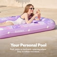 thumbnail image 3 of Tumbona inflable para broncearse para piscina, tipo flotador, en forma de L, morado, 70 x 46 cm, 3 of 7