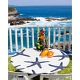 thumbnail image 2 of Watercolor Marine Starfish on White Fitted Round Tablecloths Elastic Edged Table Covers 45"-54",Seamless Blue Ocean Life Waterproof Dining Room Kitchen Table Cloth for Holiday Party Tables Decor, 2 of 8