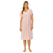 Women's Carole Hochman Cotton Flutter Sleeve Nightgown Color: Peach Floral Vine Size: MEDIUM