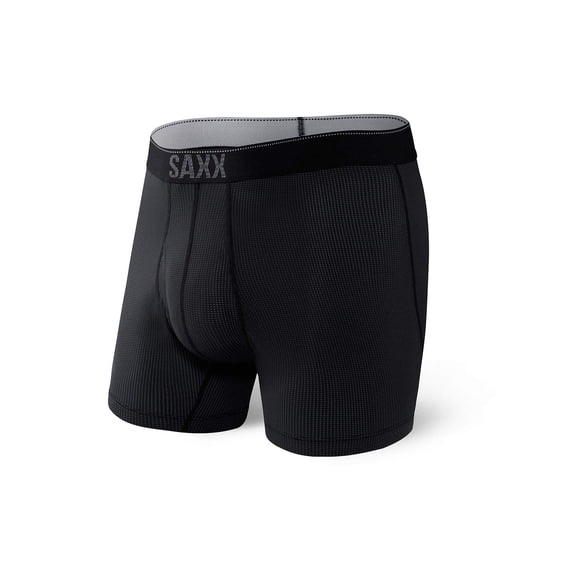 SAXX Men's Underwear w/Pouch Quest Quick Dry Mesh Boxer Brief Fly Black Ii Small
