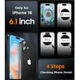 thumbnail image 2 of XIHAMA Designed for iPhone 16 Case, Magnetic Translucent [2+Full Coverage Tempered Glass Screen Protector] [Full Camera Protection] Anti-Fingerprint Anti-Scratch for iPhone 16 6.1, 2 of 7