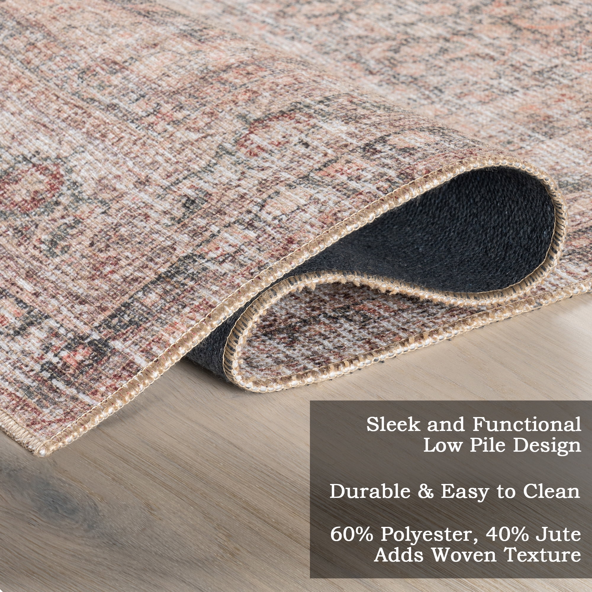 Nuloom Hillstone Collection Traditional Vintage Medallion Area Rug, 5' x 8', Olene Light Brown