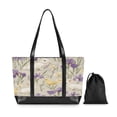 thumbnail image 7 of FORMRS Canvas Laptop Tote Bag for Women with 15.6" Computer Compartments Shoulder Handbag, Purple Floral Rabbit, 7 of 7