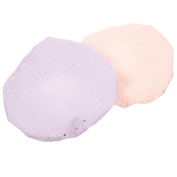 2 Pcs Hat Shower Cap Lined Double Layer Waterproof Hair