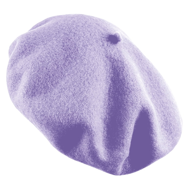 Purple Wool Beret One Size Vintage/ Wool Beret/tam/ Hat/ Purple/button Accent/ Toucan  main image 4