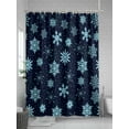 thumbnail image 5 of Blue Black Christmas Shower Curtain Set, Waterproof Shower Curtains for Bathroom, Xmas Snowflake Winter Washable Fabric Cloth Bath Curtain for Bathtub Decoration with Hooks 48x72 Inches, 5 of 6