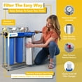 thumbnail image 2 of Express Water Heavy Metal Whole House Water Filter – 3 Stage Home Water Filtration System – Sediment, KDF, Carbon Filters – includes Pressure Gauges, Easy Release, and 1” Inch Connections, 2 of 9