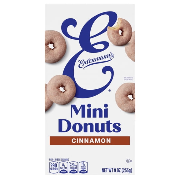 Entenmann's Cinnamon Mini Donuts, 9 oz, Sugar Donuts, Box