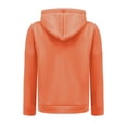 thumbnail image 5 of Sevevn Women's Solid Color Plus Size Hooded Sweatshirt Pullover Long Sleeved Sweatshirt Orange XXXL Summer Savings, 5 of 6