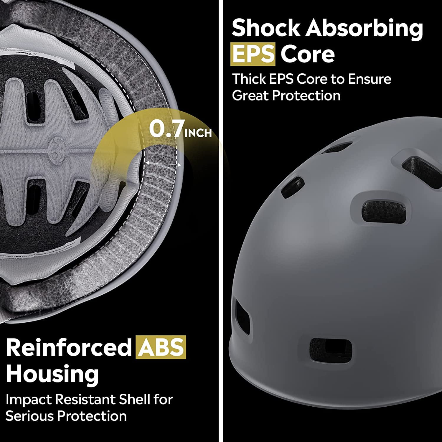 OutdoorMaster Skateboard Cycling Helmet - Two Removable Liners Ventilation Multi-Sport Scooter Roller Skate Inline Skating Rollerblading for Youth & Adults