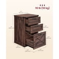 thumbnail image 2 of File Cabinet, 15.7"D x 17.7"W Filing Cabinet with 3 Drawers, Printer Stand for Home Office, Dark Brown, 2 of 6