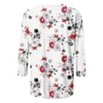 thumbnail image 4 of Edvintorg Blouse Women 3/4 Sleeve Fashion Woman Printing Round Neck Casual Tunic Blouse Loose Shirt Sweatshirt, 4 of 5