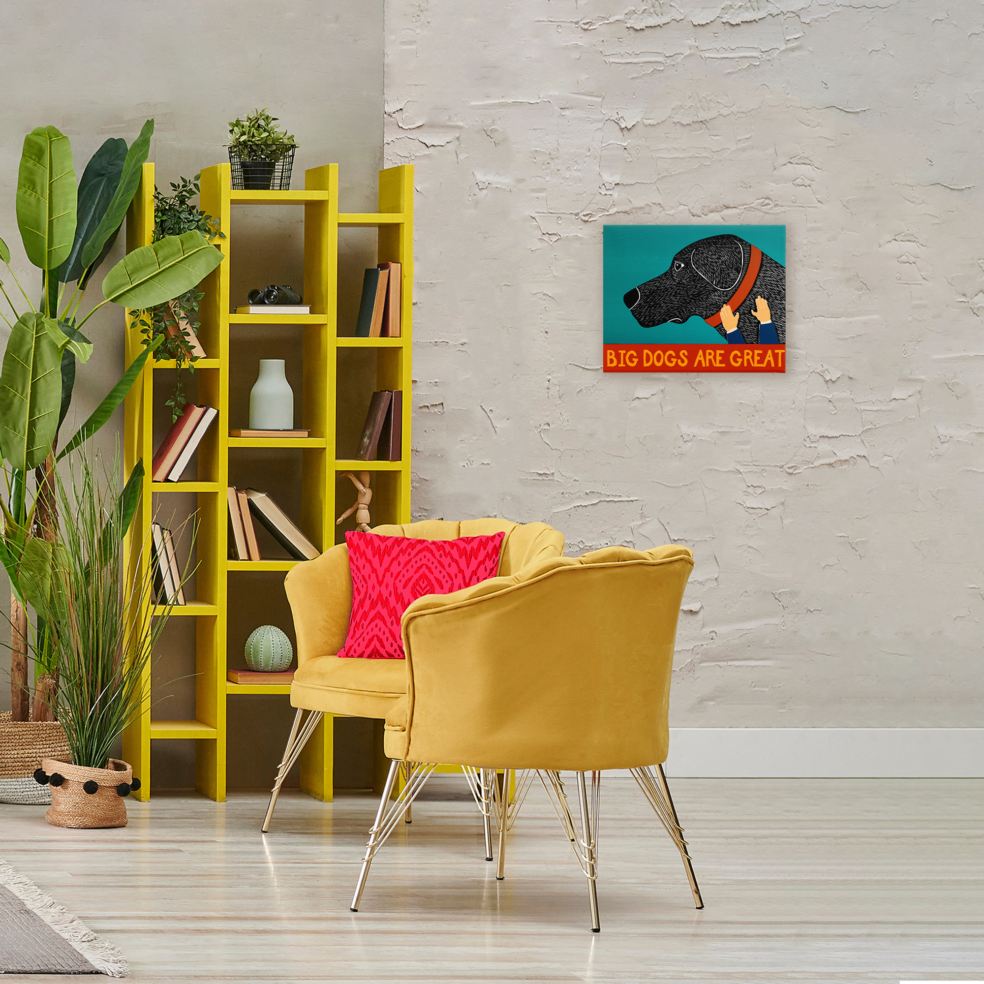 Big Dogs Are Great Canvas Wall Art, design by Stephen Huneck