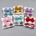 thumbnail image 1 of 2Pcs/Set Lovely Seaside Headwear Baby Bows Headband Girl Cute Sunglasses Elastic Nylon Hair Bands Protection Glasses Accessories5 He Qiyong unisex, 1 of 1