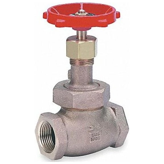 Class 150 Globe Valve, FNPT x FNPT, Bronze, 1/2" Pipe Size - Valves