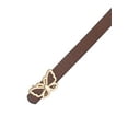 thumbnail image 2 of INSPIRE CHIC Women Reversible Faux Leather Belts, 0.5" Width Extra Skinny Thin Belt Butterfly Gold Buckle Waistband for Dress 43.3x0.5"(LxW) Coffee, 2 of 6