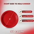 thumbnail image 3 of Tyzarglef Disposable Paper Plates Red, 50 AFN1Count 9” Dinner Plates Bulk for Party Supplies, Colored and Sturdy Party Plates for Birthday, Christmas, Baby shower, Bridal party supplies, 3 of 3