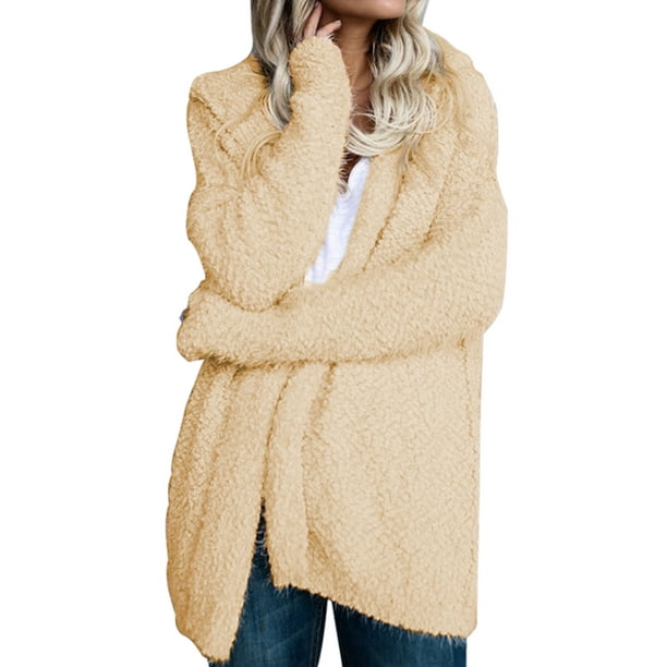 oversized sherpa cardigan with hood