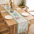 thumbnail image 3 of Table Runner 72 Inches Long for Kitchen Dining, Easter Dresser Scarf Farmhouse, Dining Table Decorations for Wedding/Parties, Retro Farmhouse Gnomes Flowers Rabbit Eggs Plaid 18 x 72 In, 3 of 8