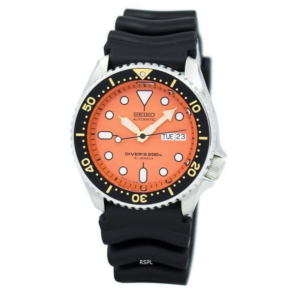 Seiko Men's Diver Orange Dial Automatic Watch SKX011J1