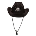 thumbnail image 2 of Sombrero de Vaquero Sheriff Negro para Niños - Fiesta del Sheriff - Disfraz de Policía - S Funny Party Hats Funny Party Hats, 2 of 2