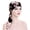 Black Flower, variant on Women Flower Leopard Zebra Long Hat Headwear Turban Hair Head Scarf Headwrap Cap