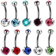 thumbnail image 6 of Segolike 10 Pieces Stainless Steel Crystal Belly Button Navel Piercings Jewellery 14g - , 14g 10 Pcs, 6 of 8