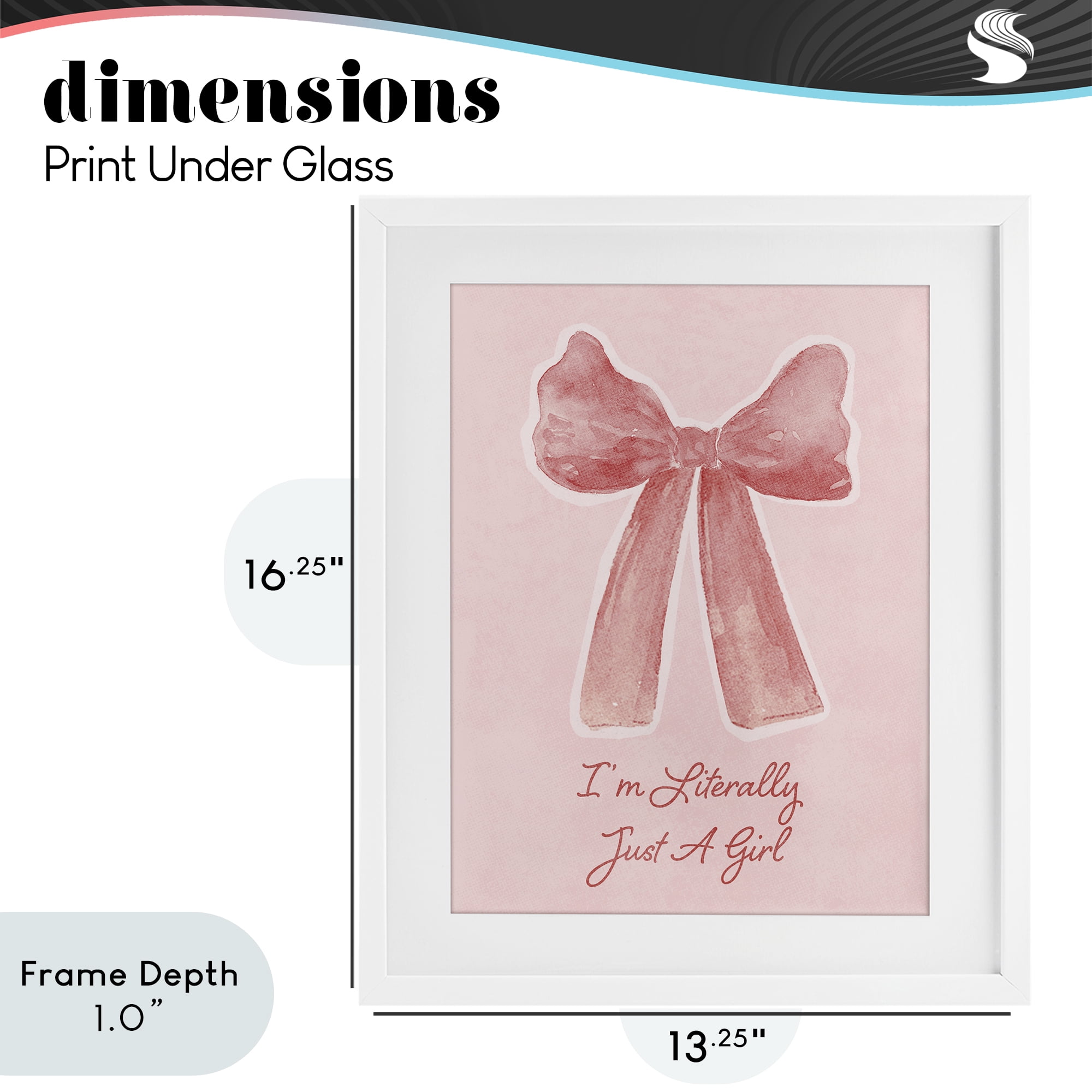 Stupell Industries Literally Just A Girl White Framed Print Under Glass, design by Lucille Price
