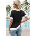 thumbnail image 6 of Ronuti Womens Blouses V Neck Short Sleeve Tops Spring Summer Business Casual Shirts Lightweight Sweaters, 6 of 9