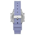 Time and Tru Women's Silver Tone Digital Watch with Lavender Silicone