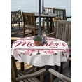 thumbnail image 2 of Outdoor Tablecloth with Umbrella Hole for Patio/Picnic/Party/Camping, Pink Mother's Day Waterproof Table Cloth Round Cover Washable, Watercolor Flowers Modern Polka Dot Striped (Dia 60"), 2 of 8