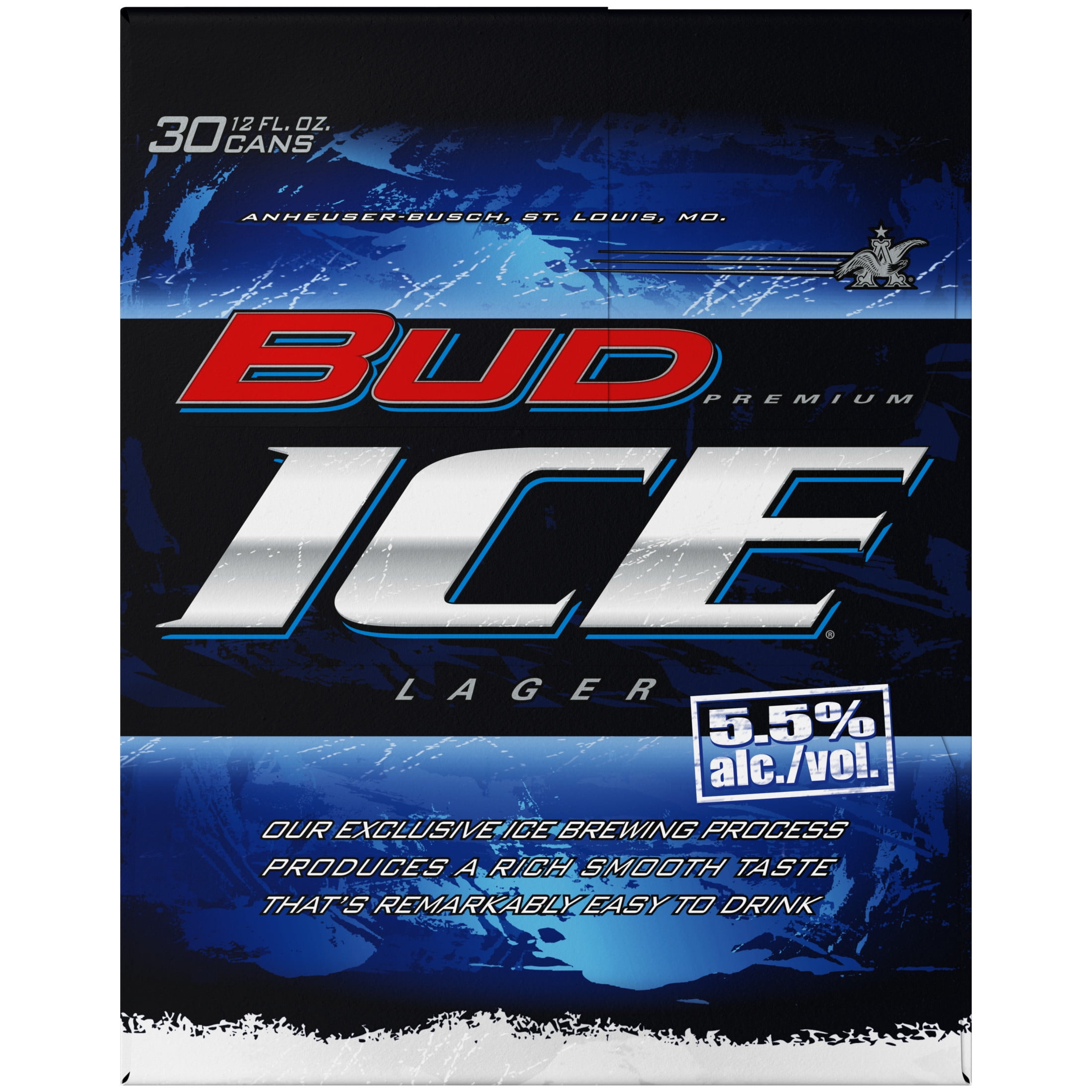 Bud Ice American Lager Beer 30 pack 12 fl oz Aluminum Cans 5.5% ABV