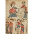 thumbnail image 2 of Illuminator, Unknown 14th Century 13x18 Gold Ornate Wood Framed with Double Matting Museum Art Print Titled - Bathing the Christ Child and The Presentation in the Temple, 2 of 4