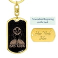 thumbnail image 3 of Bad Alien Stainless Steel or 18k Gold Premium Swivel Dog Tag Keychain, 3 of 8