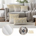 thumbnail image 2 of 2 Pack Outdoor Waterproof Throw Pillow Covers,Spring Flower Vines Retro Linen Decorative Square Patio Pillowcases for Chair Couch Sofa 16x16in, 2 of 9