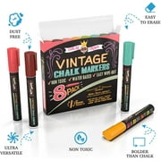 Chalky Crown - Liquid Chalk Markers for Signs, Windows, Blackboard, Glass - Reversible Tip (8 Pack, 6mm)
