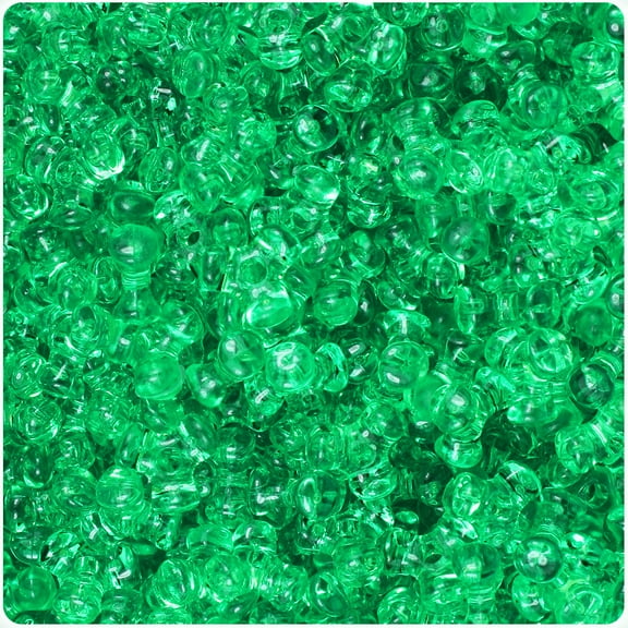 BeadTin Mint Transparent 11mm TriBead Plastic Craft Beads (500pcs)
